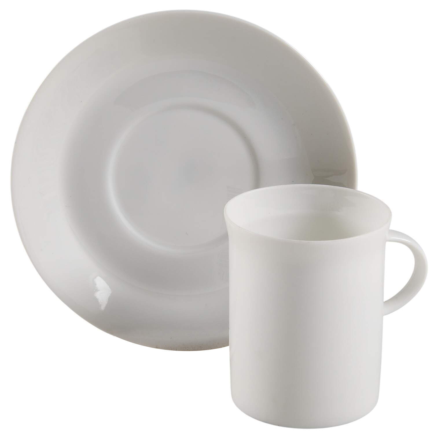 Linear Berlin White Flat Demitasse Cup & Saucer Set by Rosenthal - Continental-1