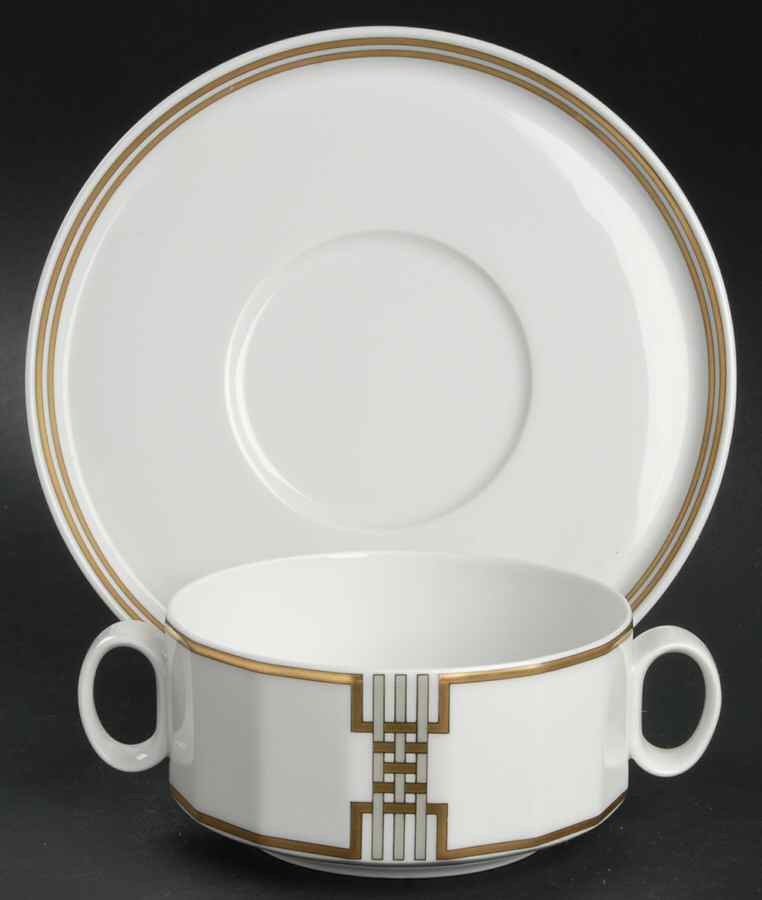 Liniature Flat Cream Soup Bowl & Saucer Set by Rosenthal - Continental-1