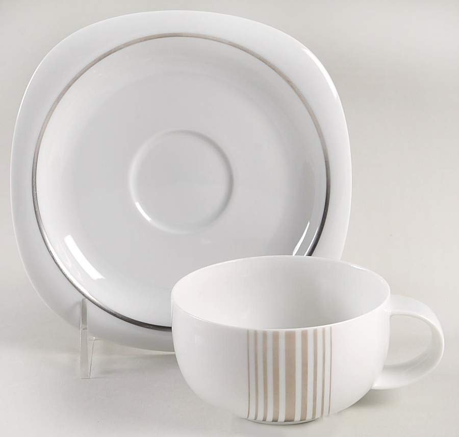 Linja Flat Cup & Saucer Set by Rosenthal - Continental-1