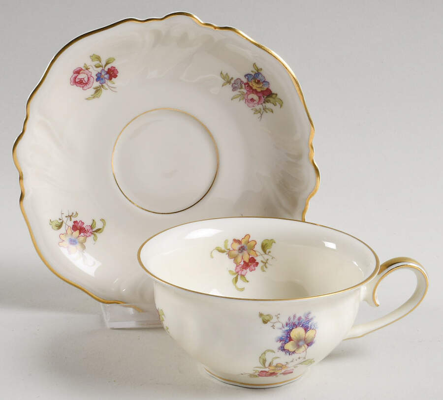 Lombul Gold (Gold Trim) Flat Cup & Saucer Set by Rosenthal - Continental-1