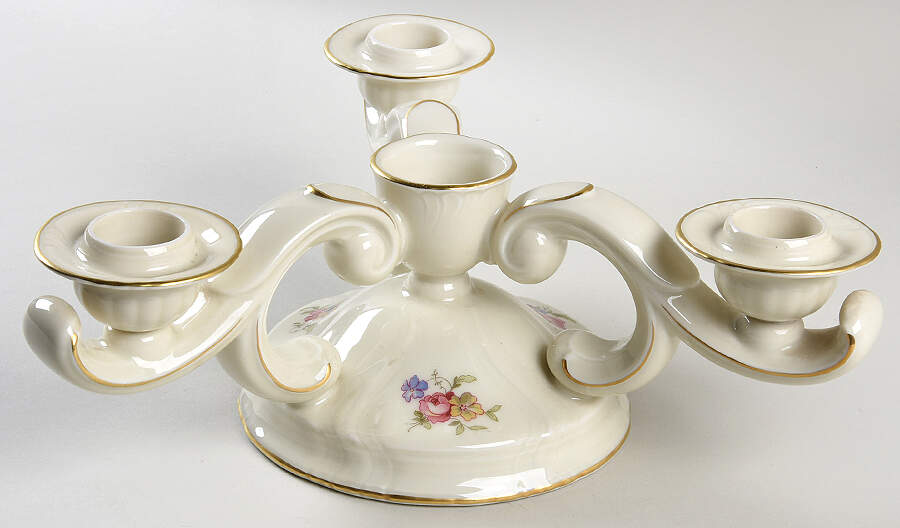 Lombul Gold (Gold Trim) Three Light Candlestick by Rosenthal - Continental-1