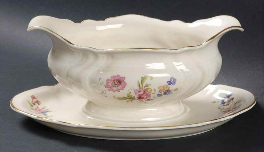 Lombul Gold (Gold Trim) Gravy Boat with Attached Underplate by Rosenthal - Continental-1