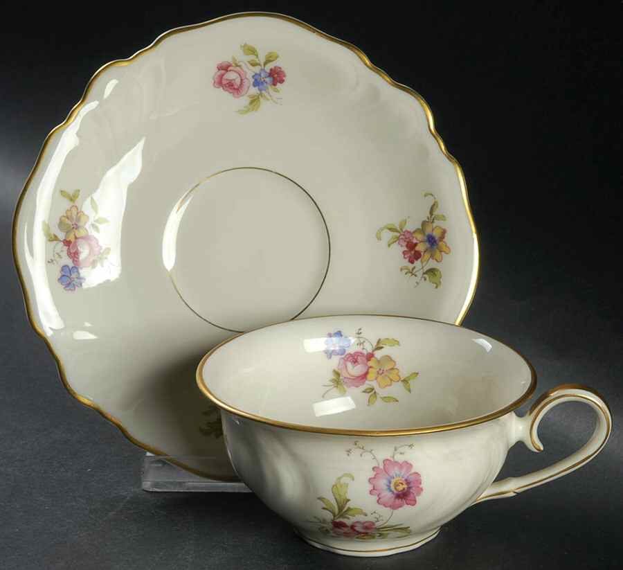 Lombul Gold (Gold Trim) Flat Cup & Saucer Set by Rosenthal - Continental-1
