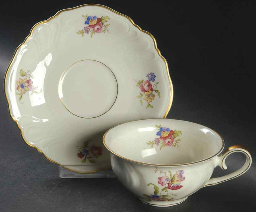 Lombul Gold (Gold Trim) Flat Cup & Saucer Set by Rosenthal - Continental-1