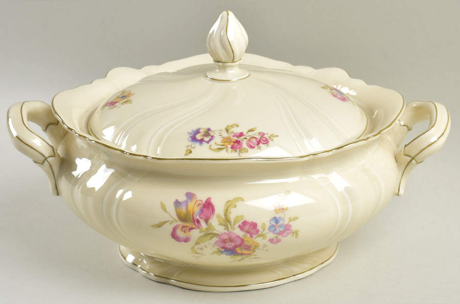 Lombul (Green Trim) Round Covered Vegetable by Rosenthal - Continental-1