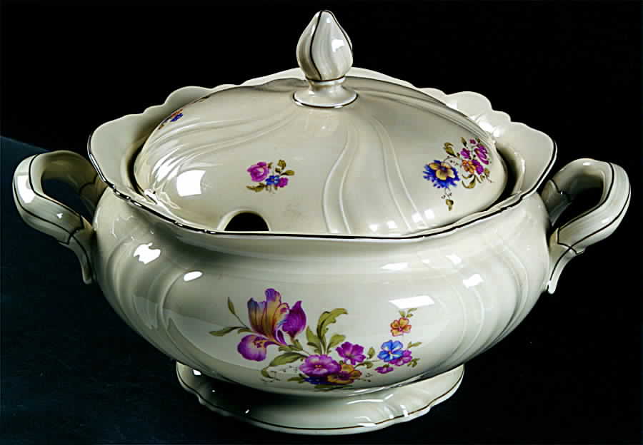 Lombul (Green Trim) Tureen &  Lid by Rosenthal - Continental-1