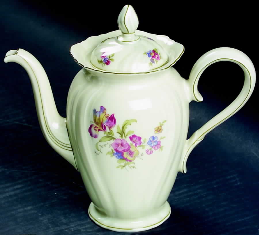 Lombul (Green Trim) Small Coffee Pot & Lid by Rosenthal - Continental-1