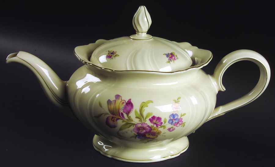 Lombul (Green Trim) Teapot & Lid by Rosenthal - Continental-1