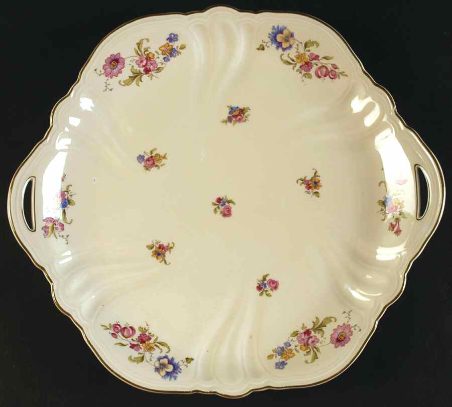 Lombul (Green Trim) Handled Cake Plate by Rosenthal - Continental-1