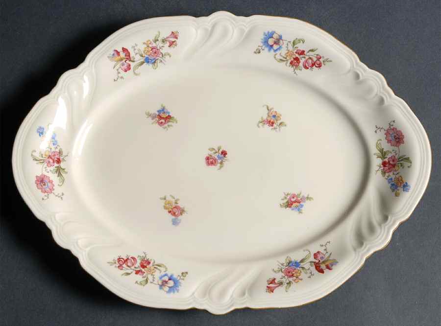 Lombul (Green Trim) 11" Oval Serving Platter by Rosenthal - Continental-1
