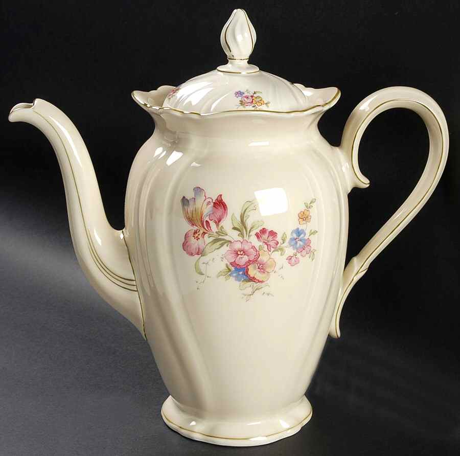 Lombul (Green Trim) Coffee Pot & Lid by Rosenthal - Continental-1