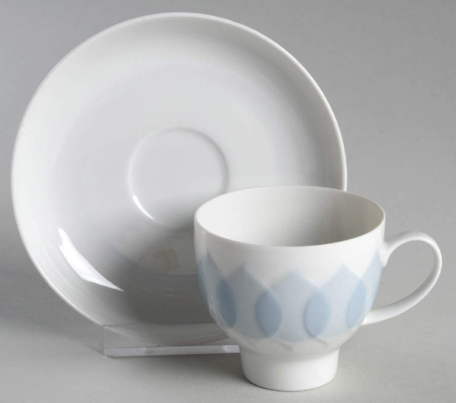Lotus Azure Flat Demitasse Cup & Saucer Set by Rosenthal - Continental-1