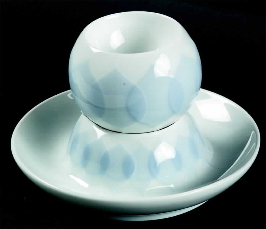 Lotus Azure Egg Cup with Attached Underplate by Rosenthal - Continental-1