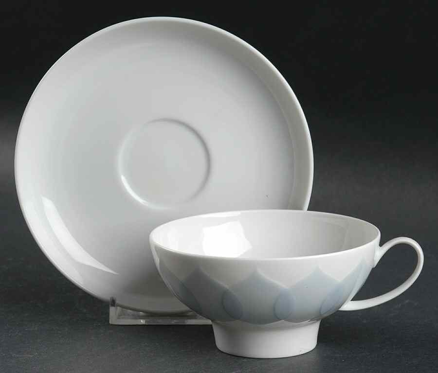 Lotus Azure Flat Cup & Saucer Set by Rosenthal - Continental-1