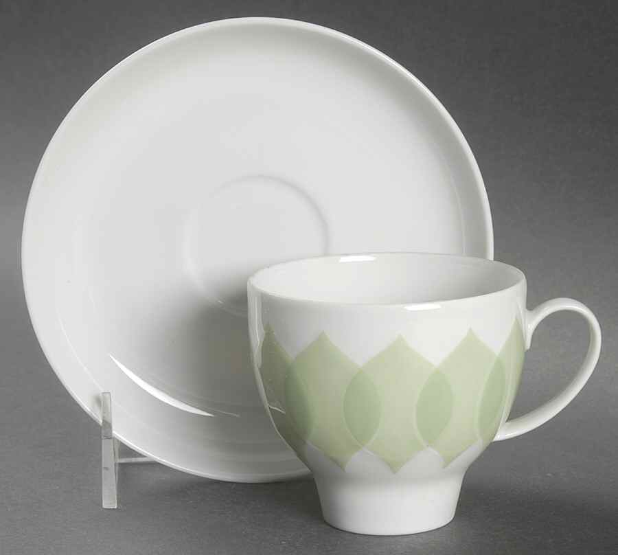 Lotus Green Flat Cup & Saucer Set by Rosenthal - Continental-1