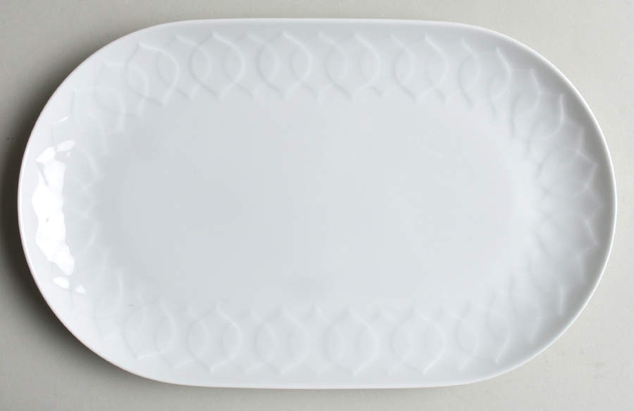 Lotus White 11" Oval Serving Platter by Rosenthal - Continental-1