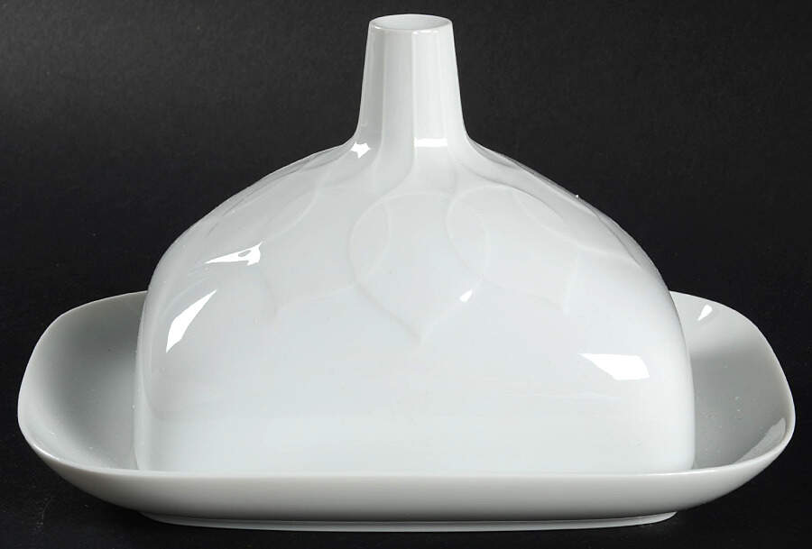 Lotus White Rectangular Covered Butter by Rosenthal - Continental-1