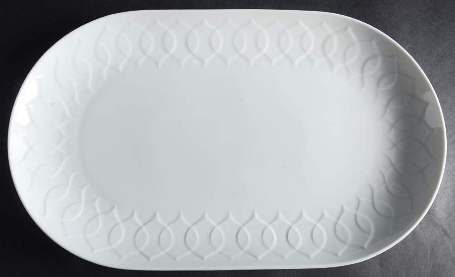 Lotus White 17" Oval Serving Platter by Rosenthal - Continental-1