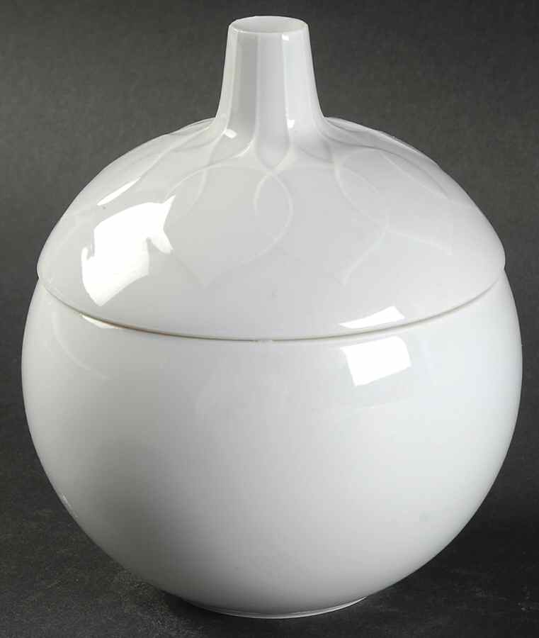 Lotus White Sugar Bowl & Lid by Rosenthal - Continental-1