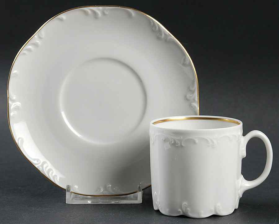 Luisa Gold Flat Demitasse Cup & Saucer Set by Rosenthal - Continental-1