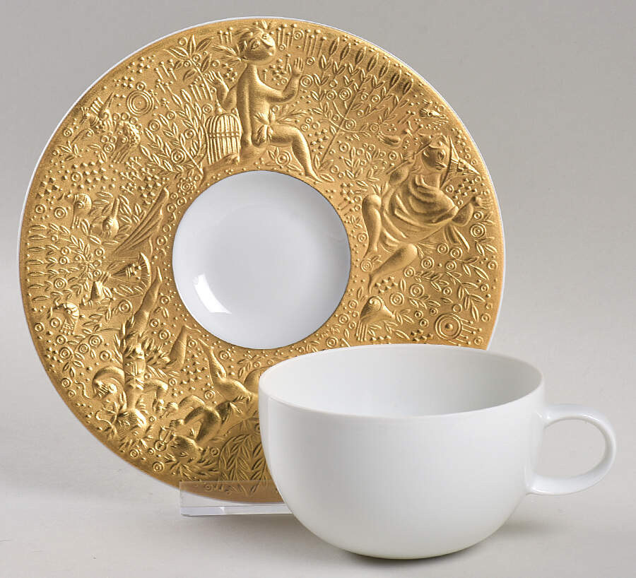 Magic Flute Gold (Sarastro) Flat Cup & Saucer Set by Rosenthal - Continental-1