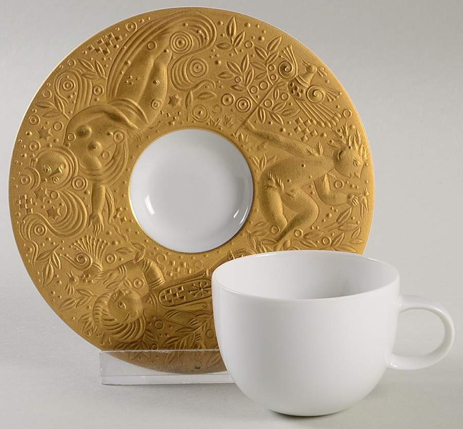 Magic Flute Gold (Sarastro) Flat Demitasse Cup & Saucer Set by Rosenthal - Continental-1
