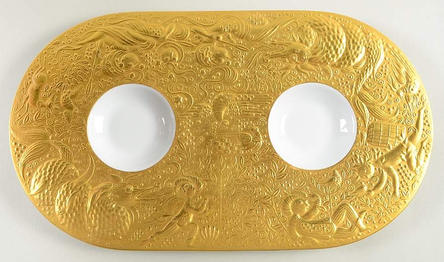 Magic Flute Gold (Sarastro) Tray for Creamer & Sugar with Lid by Rosenthal - Continental-1