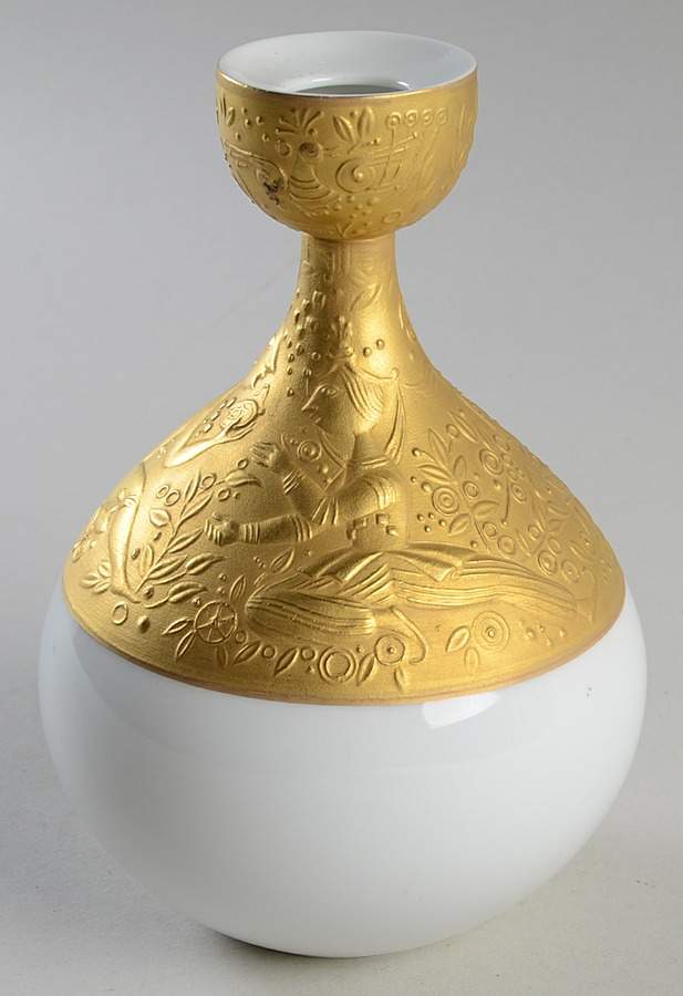 Magic Flute Gold (Sarastro) Single Light Candlestick by Rosenthal - Continental-1