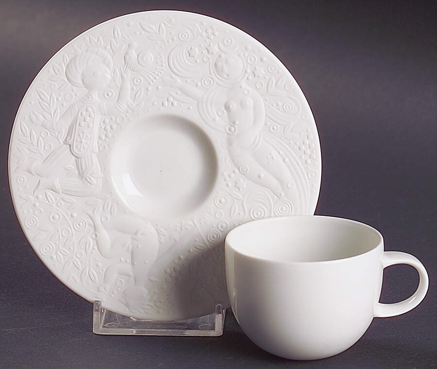 Magic Flute White Flat Demitasse Cup & Saucer Set by Rosenthal - Continental-1