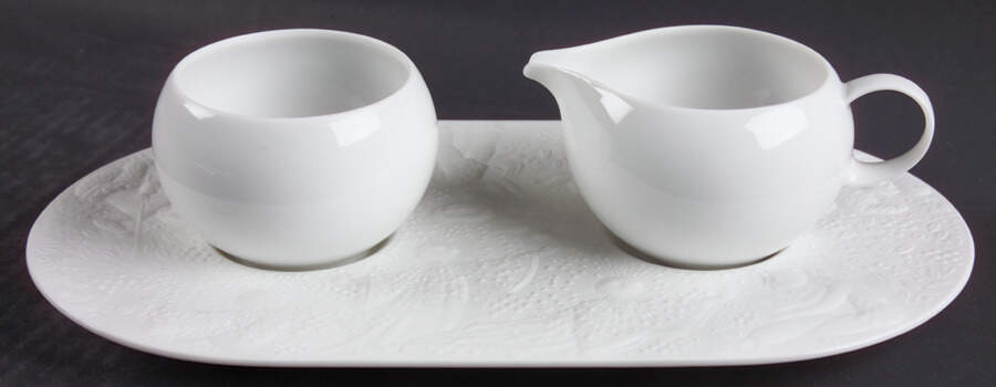 Magic Flute White Tray for Mini Creamer & Sugar with Lid by Rosenthal - Continental-1