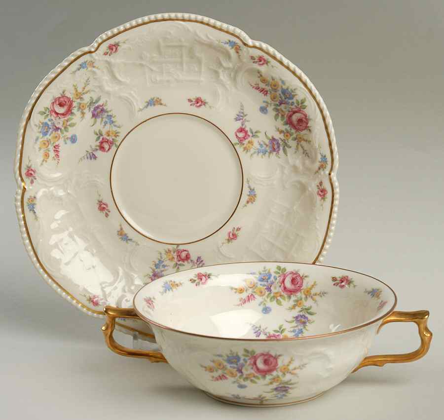 Marianne Flat Cream Soup Bowl & Saucer Set by Rosenthal - Continental-1