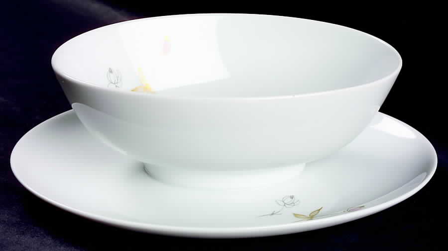 Margaret Rose (Form E) Round Gravy Boat/Attached Underplate by Rosenthal - Continental-1