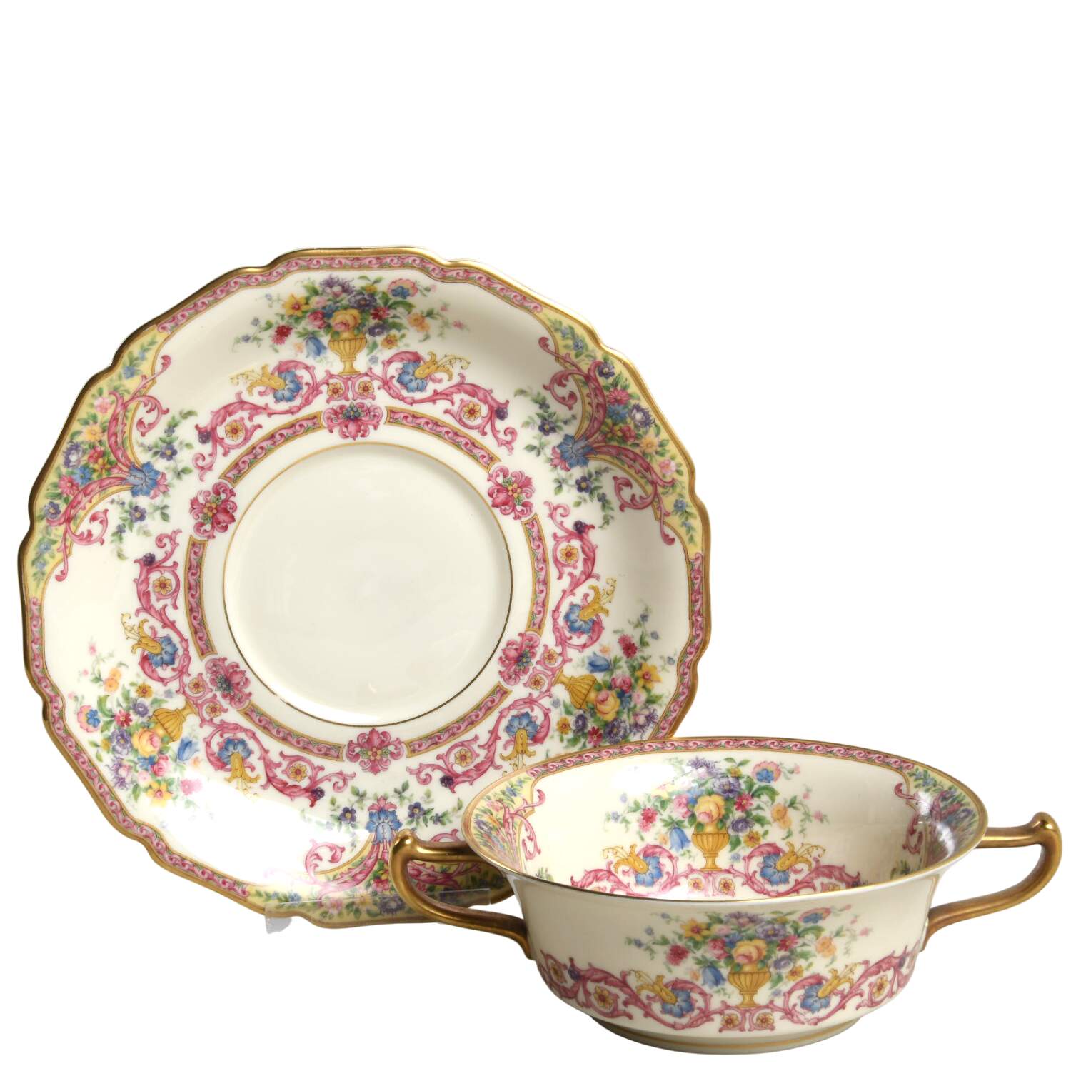 Sau Footed Cream Soup Bowl & Saucer Set by Rosenthal - Continental-1