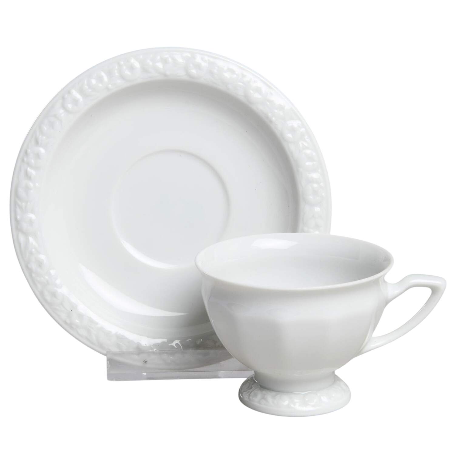 Maria White (12 Sided) Footed Demitasse Cup & Saucer Set by Rosenthal - Continental-1