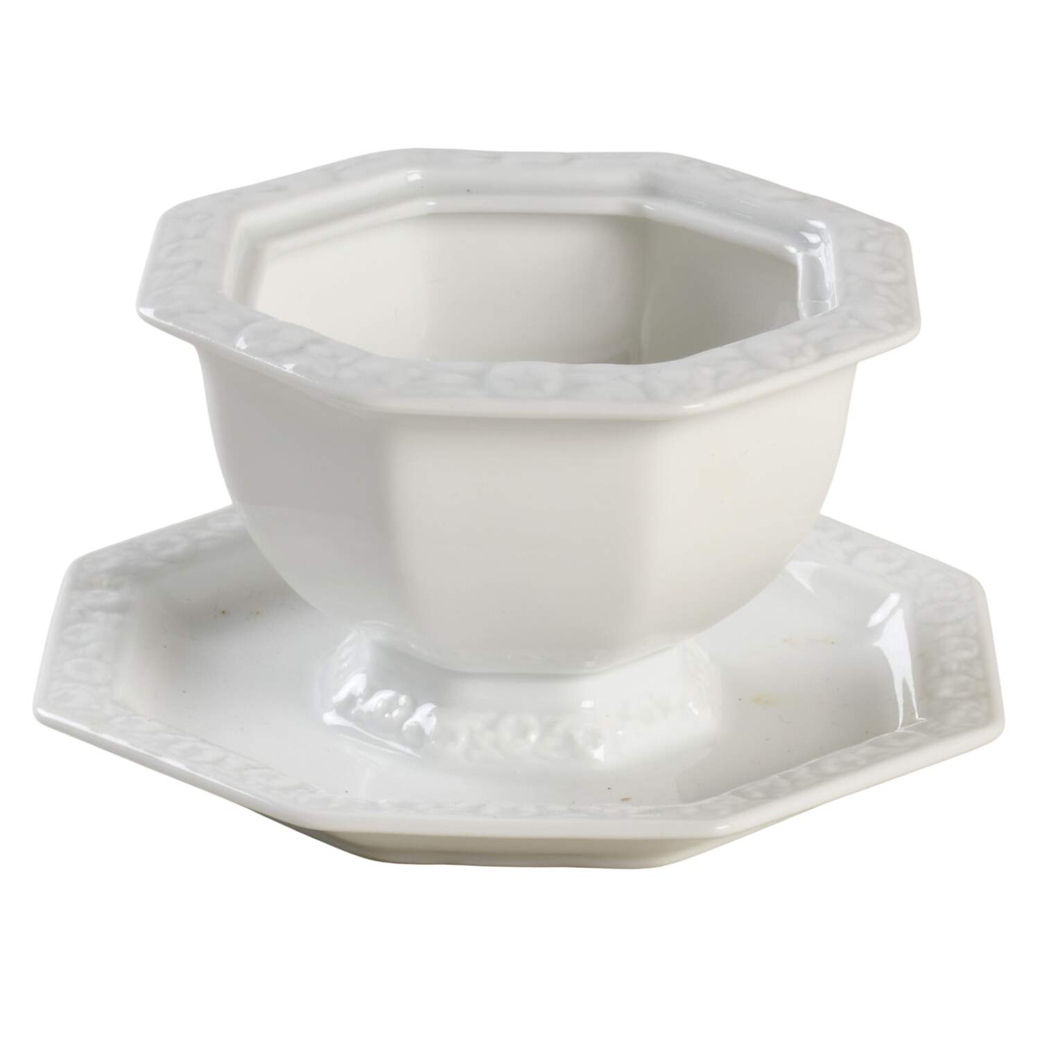 Maria White (12 Sided) Mustard with Attached Underplate No Lid by Rosenthal - Continental-1