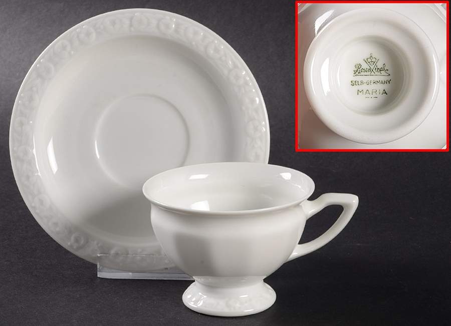 Maria White (12 Sided) Footed Demitasse Cup & Saucer Set by Rosenthal - Continental-1