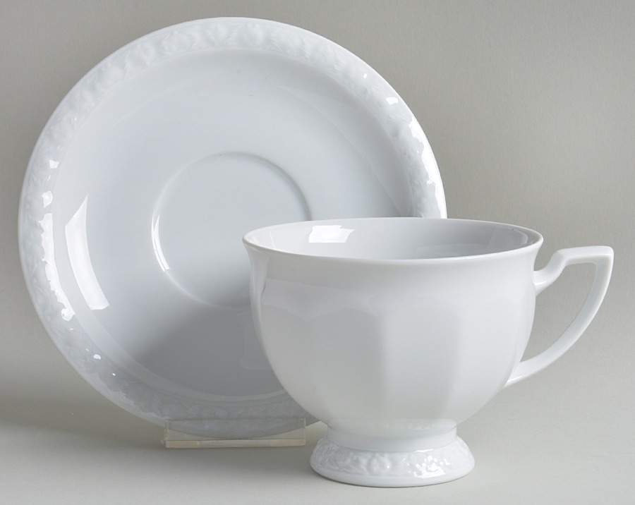 Maria White (12 Sided) Breakfast Cup & Saucer Set by Rosenthal - Continental-1