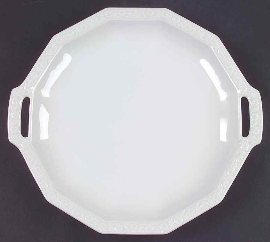 Maria White (12 Sided) Handled Cake Plate by Rosenthal - Continental-1