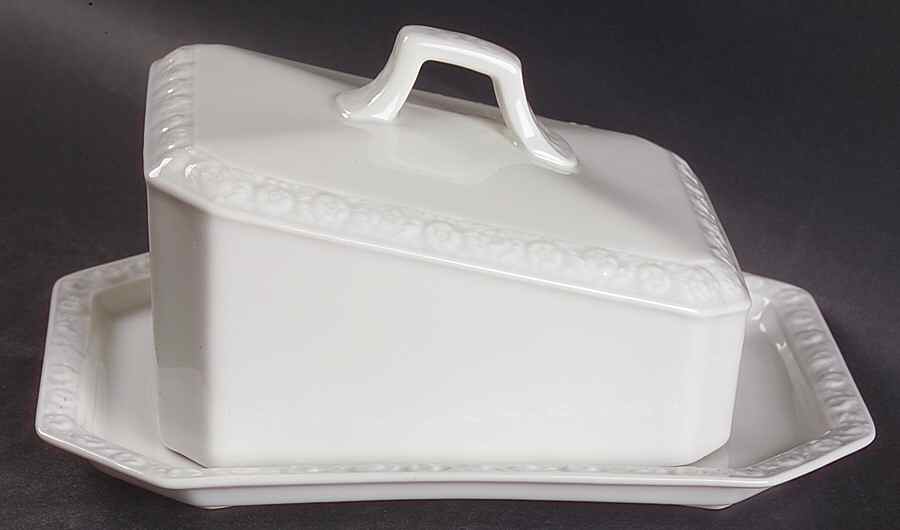 Maria White (12 Sided) Cheese Dish with Lid (Wedge) by Rosenthal - Continental-1