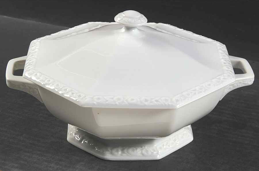 Maria White (12 Sided) Round Covered Vegetable by Rosenthal - Continental-1
