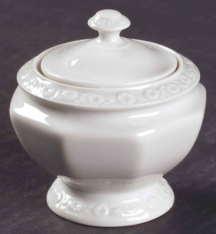 Maria White (12 Sided) Mini Sugar Bowl & Lid by Rosenthal - Continental-1