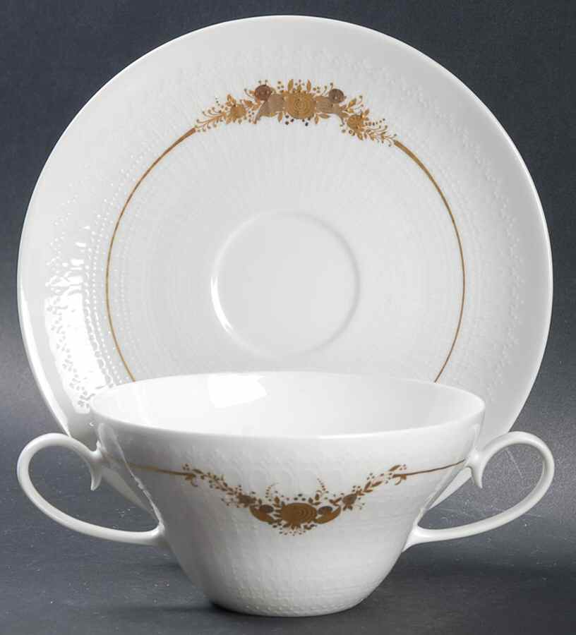 Medley Flat Cream Soup Bowl & Saucer Set by Rosenthal - Continental-1