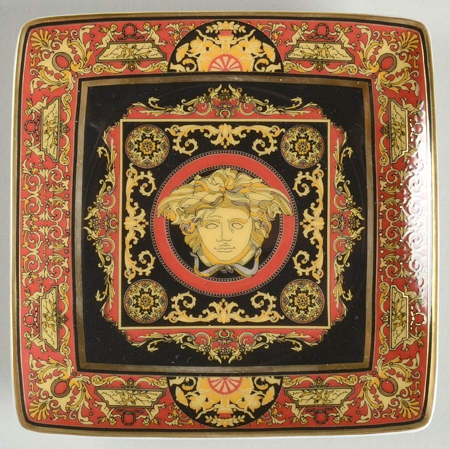 Medusa Red (Round) Square Canape Plate by Rosenthal - Continental-1