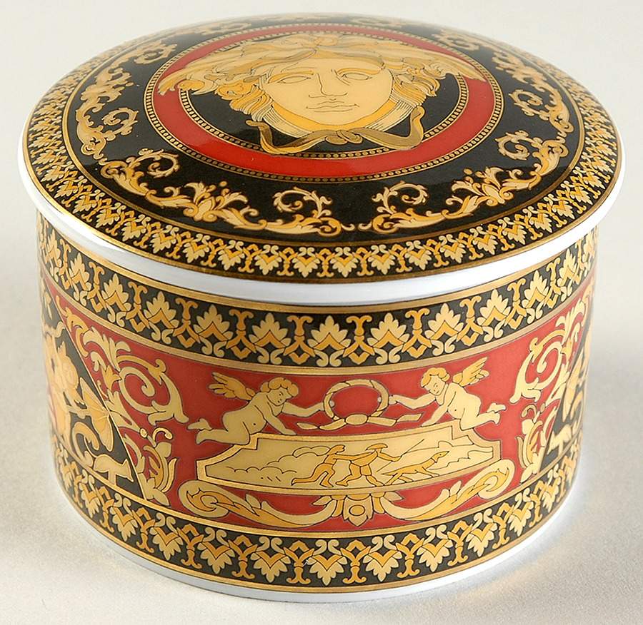 Medusa Red (Round) 1" Round Box & Lid by Rosenthal - Continental-1