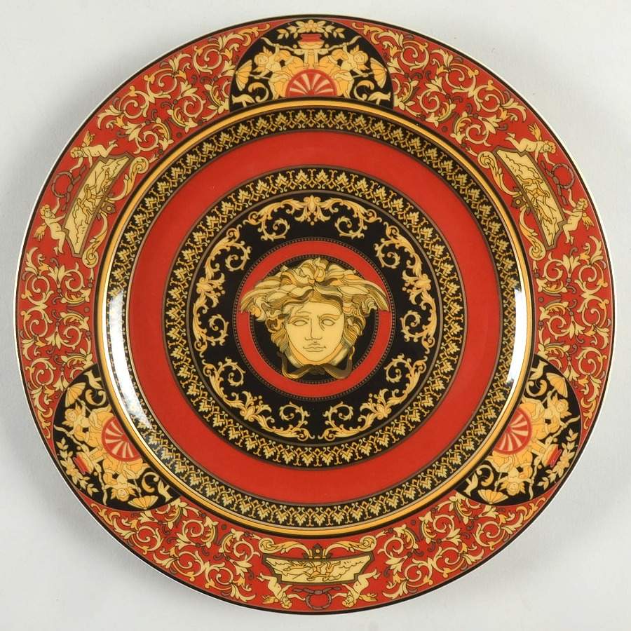 Medusa Red (Round) Salad Plate with 25th Anniversary Backstamp by Rosenthal - Continental-1