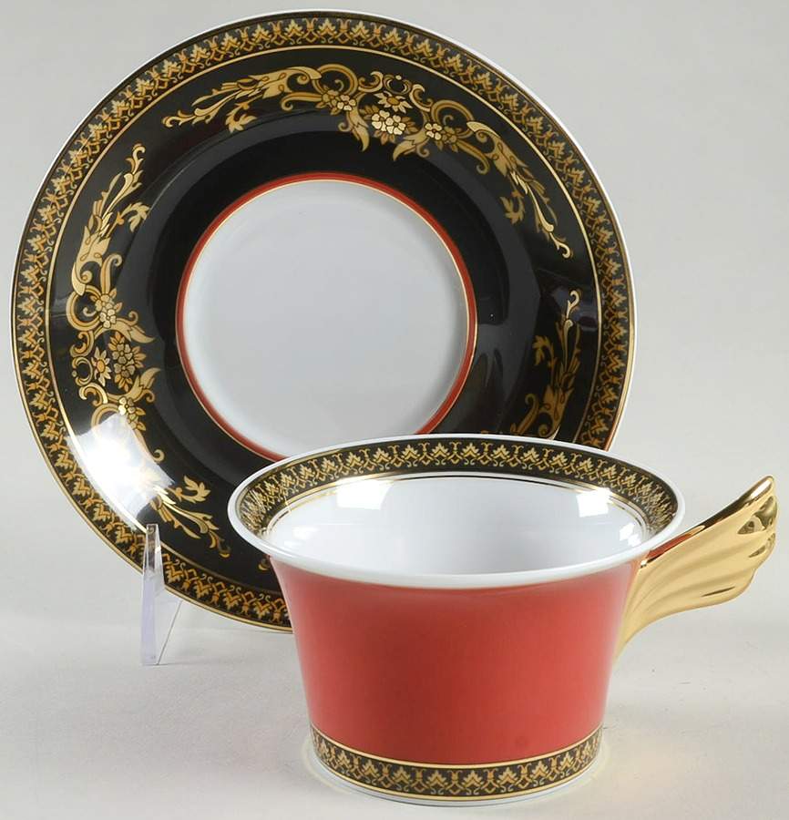 Medusa Red (Round) 25th Anniversary Cup & Saucer Set by Rosenthal - Continental-1
