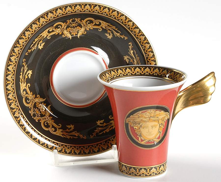 Medusa Red (Round) Flat Demitasse Cup & Saucer Set by Rosenthal - Continental-1