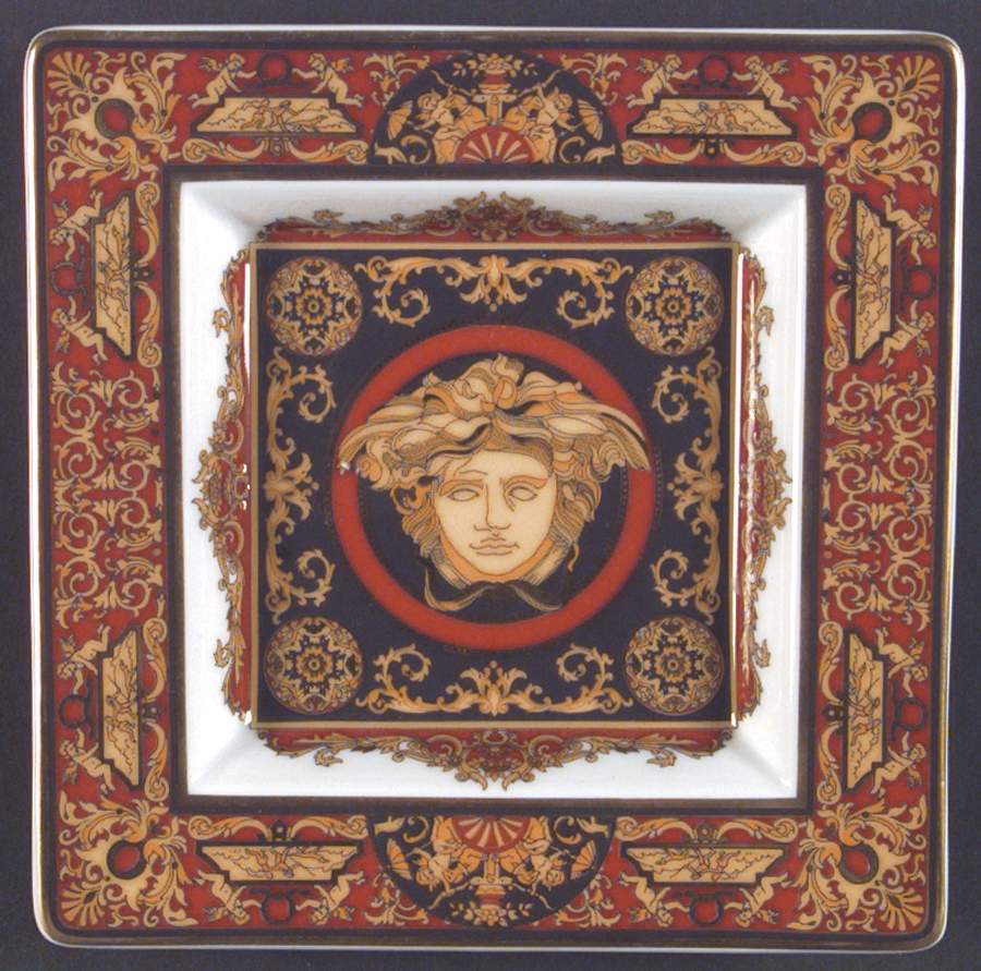 Medusa Red (Round) 5" Square Tray by Rosenthal - Continental-1