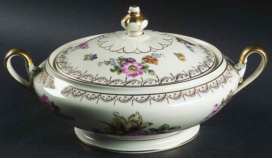 Meissen (Cream) Round Covered Vegetable by Rosenthal - Continental-1