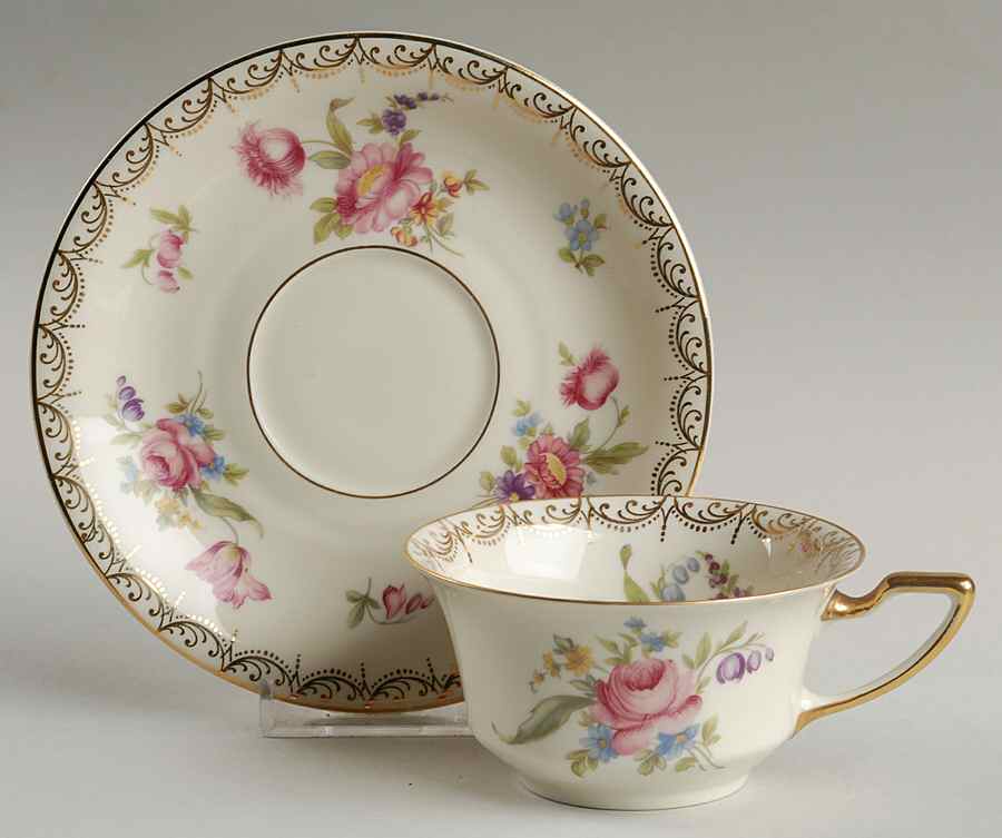 Meissen (Cream) Flat Cup & Saucer Set by Rosenthal - Continental-1